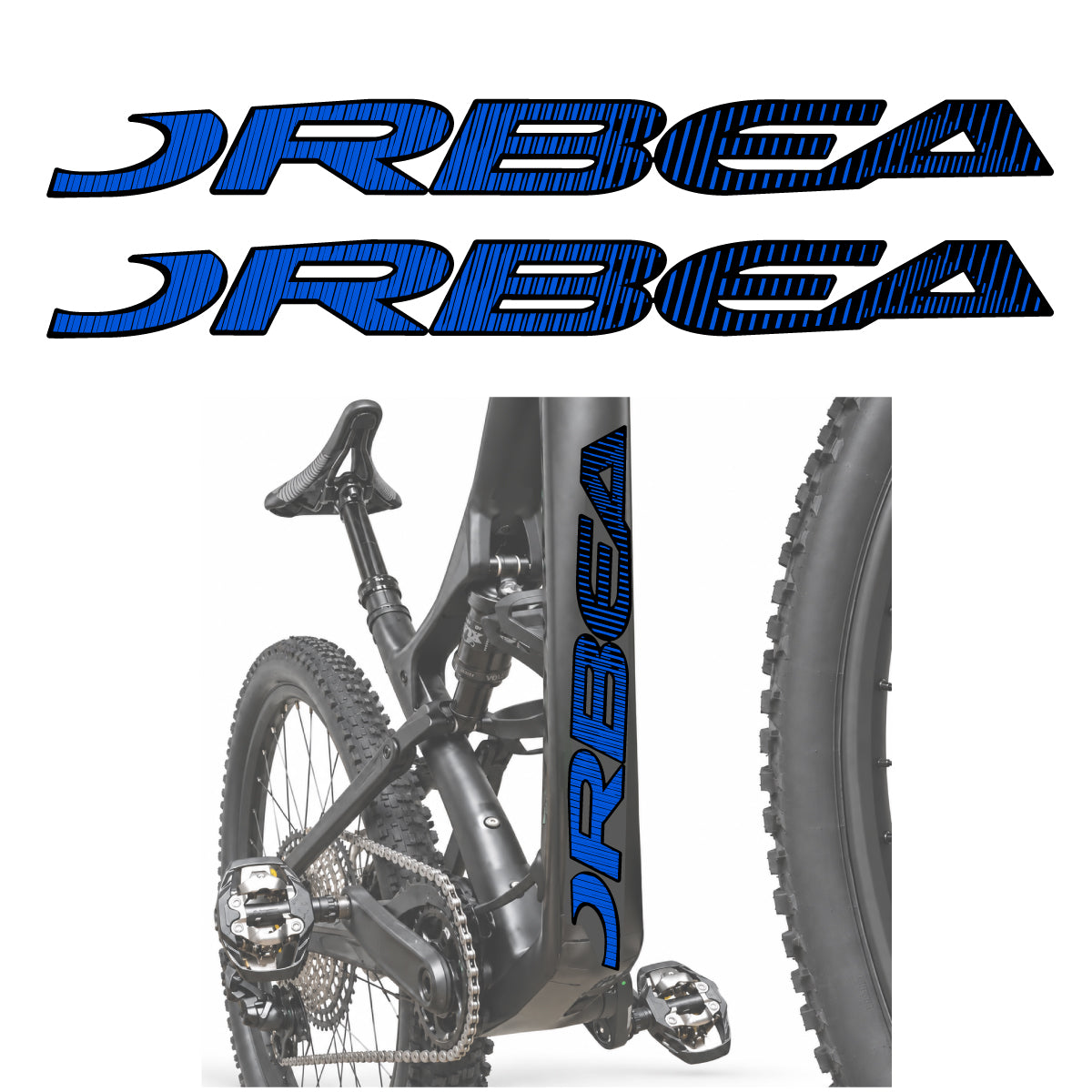 Stickers compatibles Orbea Oiz 2020 pour lettrage du tube diagonal – autocollants vinyle - Bleu Mer