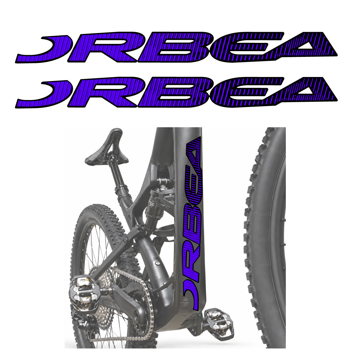 Stickers compatibles Orbea Oiz 2020 pour lettrage du tube diagonal – autocollants vinyle - Bleu Reflex