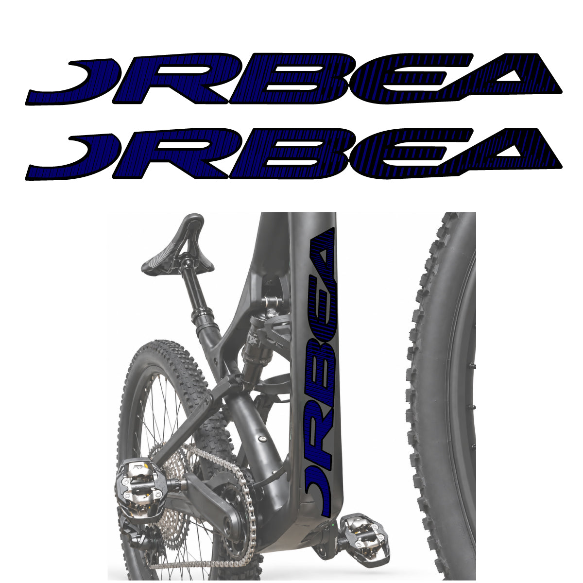 Stickers compatibles Orbea Oiz 2020 pour lettrage du tube diagonal – autocollants vinyle - Bleu Scandinave