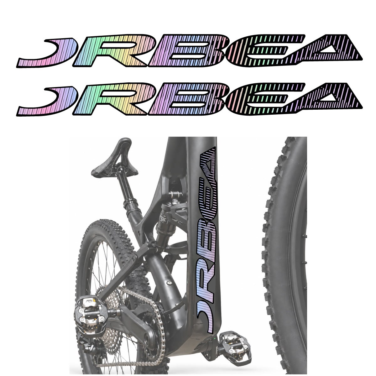 Stickers compatibles Orbea Oiz 2020 pour lettrage du tube diagonal – autocollants vinyle - Holographique