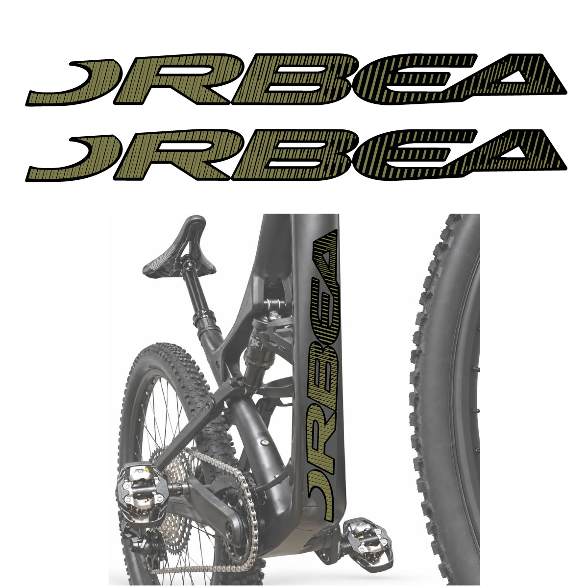 Stickers compatibles Orbea Oiz 2020 pour lettrage du tube diagonal – autocollants vinyle - Kaki
