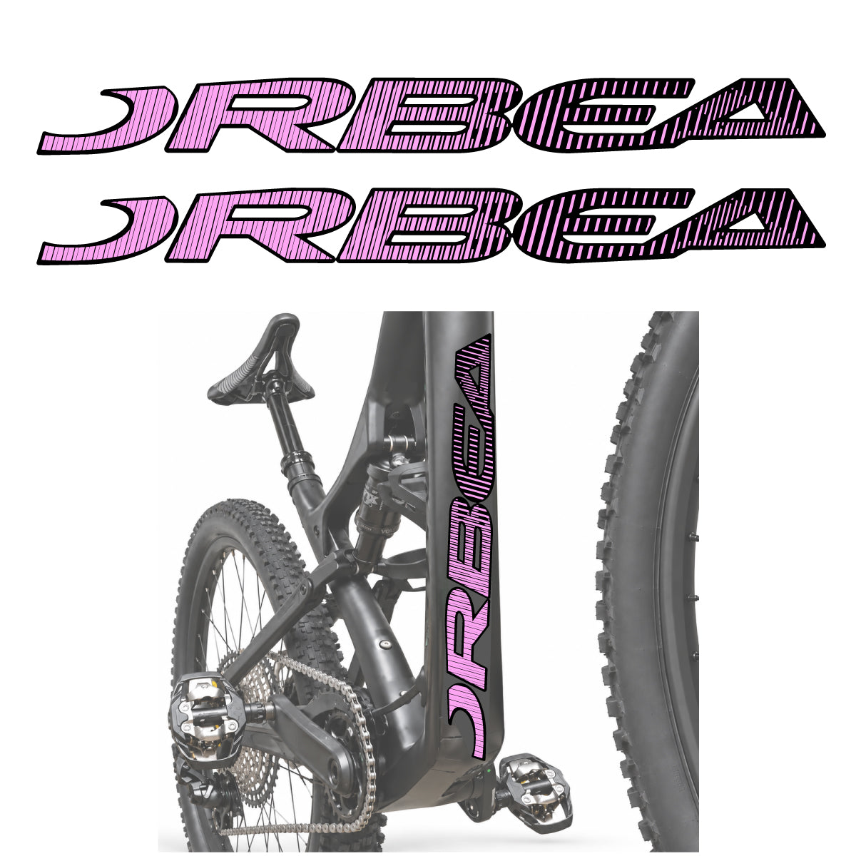 Stickers compatibles Orbea Oiz 2020 pour lettrage du tube diagonal – autocollants vinyle - Lilas Clair