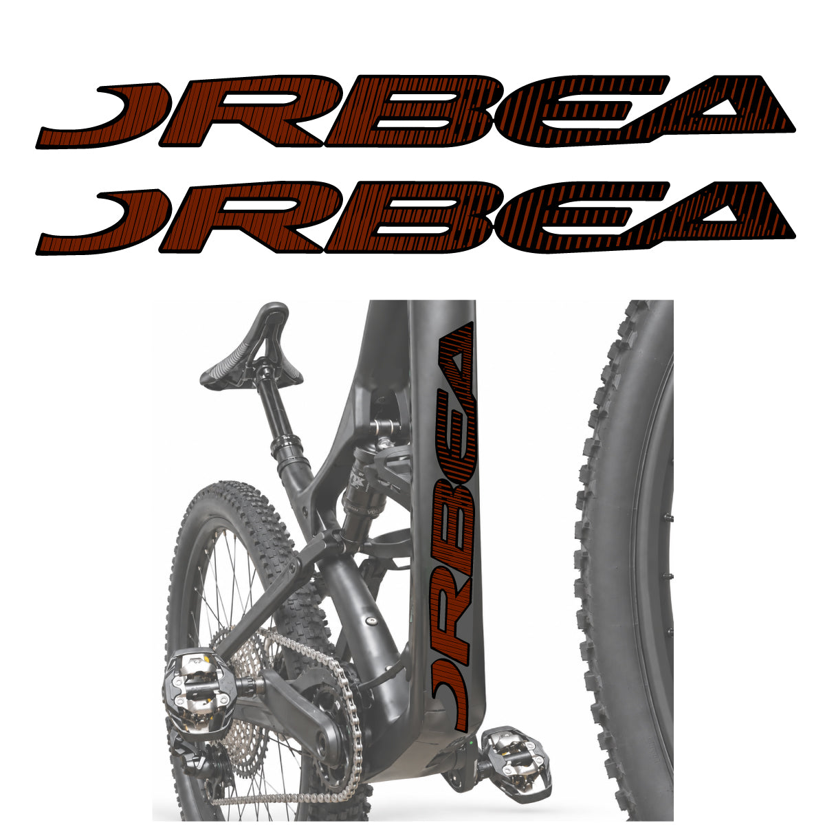 Stickers compatibles Orbea Oiz 2020 pour lettrage du tube diagonal – autocollants vinyle - Marron