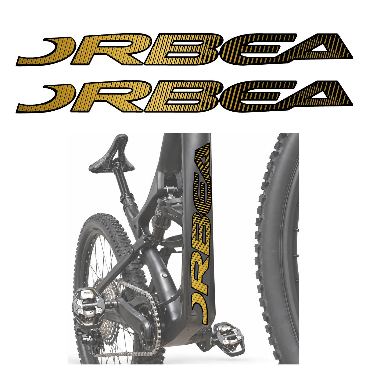 Stickers compatibles Orbea Oiz 2020 pour lettrage du tube diagonal – autocollants vinyle - Or