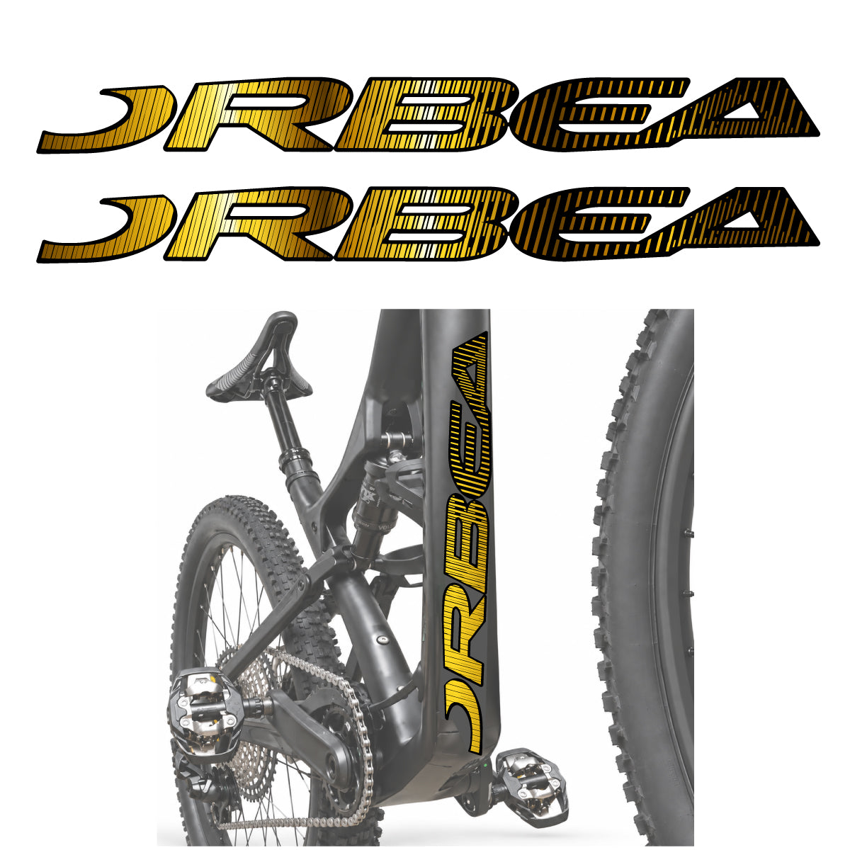 Stickers compatibles Orbea Oiz 2020 pour lettrage du tube diagonal – autocollants vinyle - Or Chromé