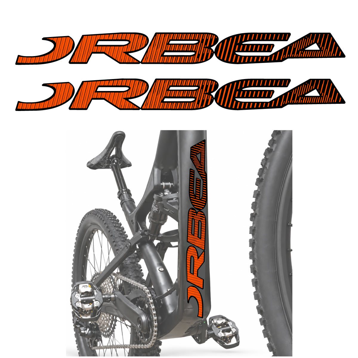Stickers compatibles Orbea Oiz 2020 pour lettrage du tube diagonal – autocollants vinyle - Orange