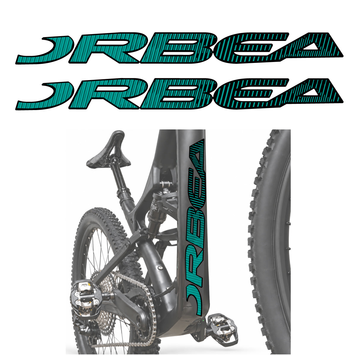 Stickers compatibles Orbea Oiz 2020 pour lettrage du tube diagonal – autocollants vinyle - Pétrole