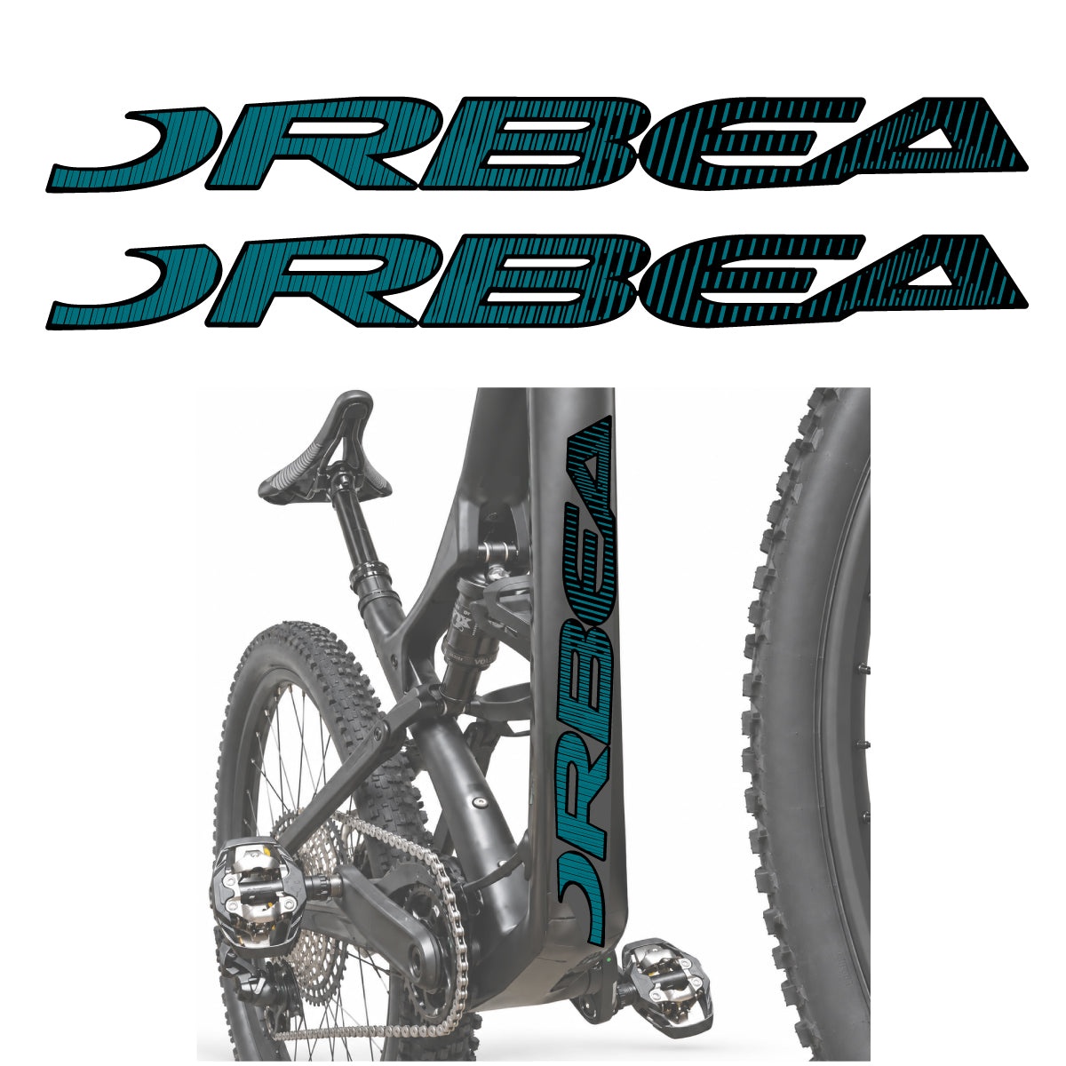 Stickers compatibles Orbea Oiz 2020 pour lettrage du tube diagonal – autocollants vinyle - Pétrole Foncé