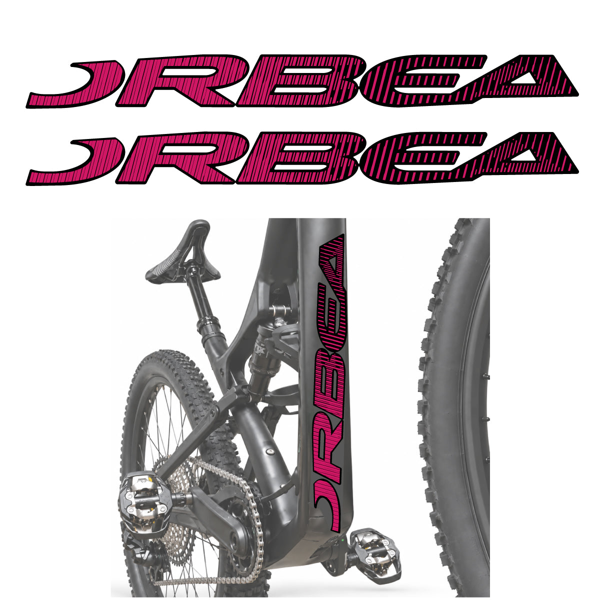 Stickers compatibles Orbea Oiz 2020 pour lettrage du tube diagonal – autocollants vinyle - Rose Foncé