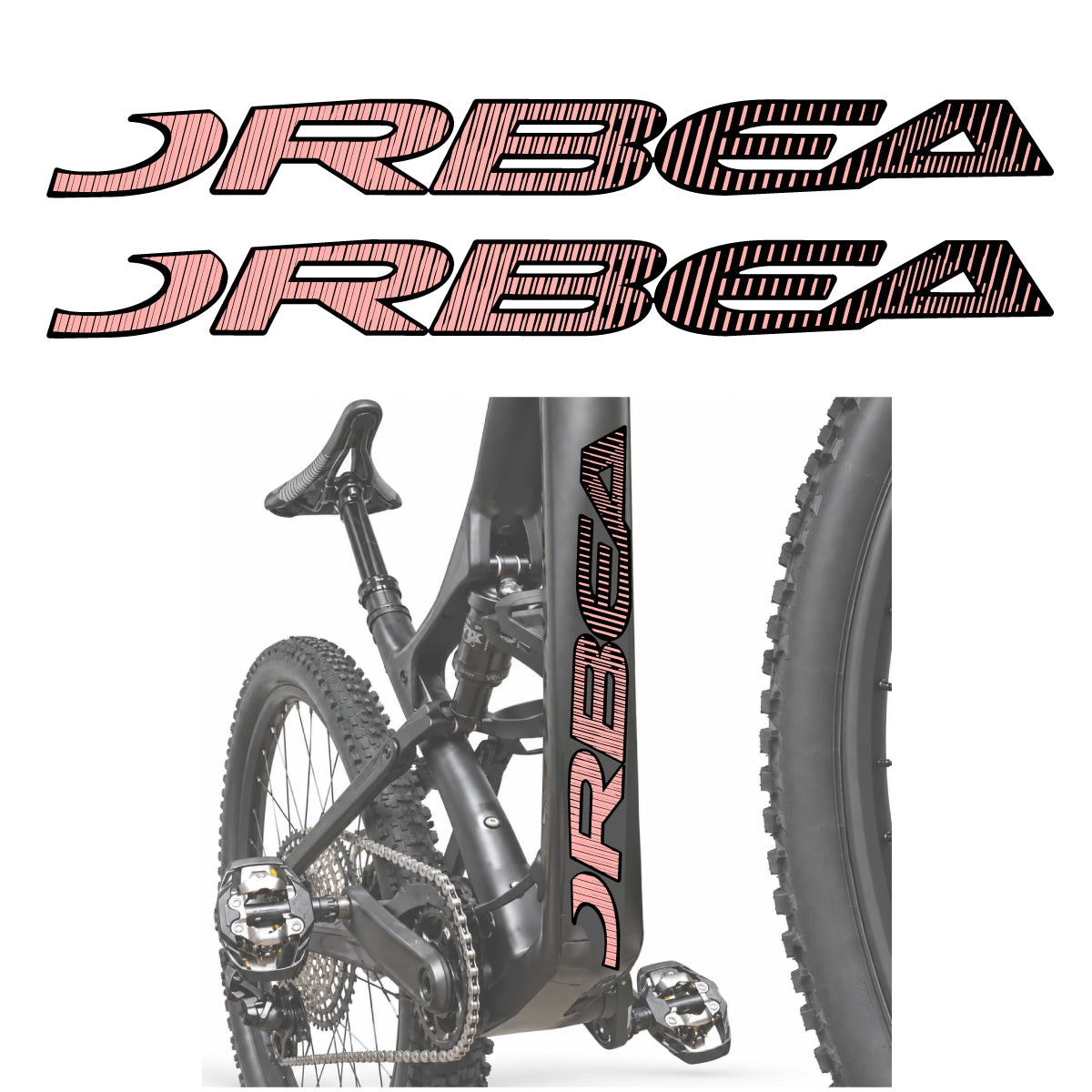 Stickers compatibles Orbea Oiz 2020 pour lettrage du tube diagonal – autocollants vinyle - Rose Saumon