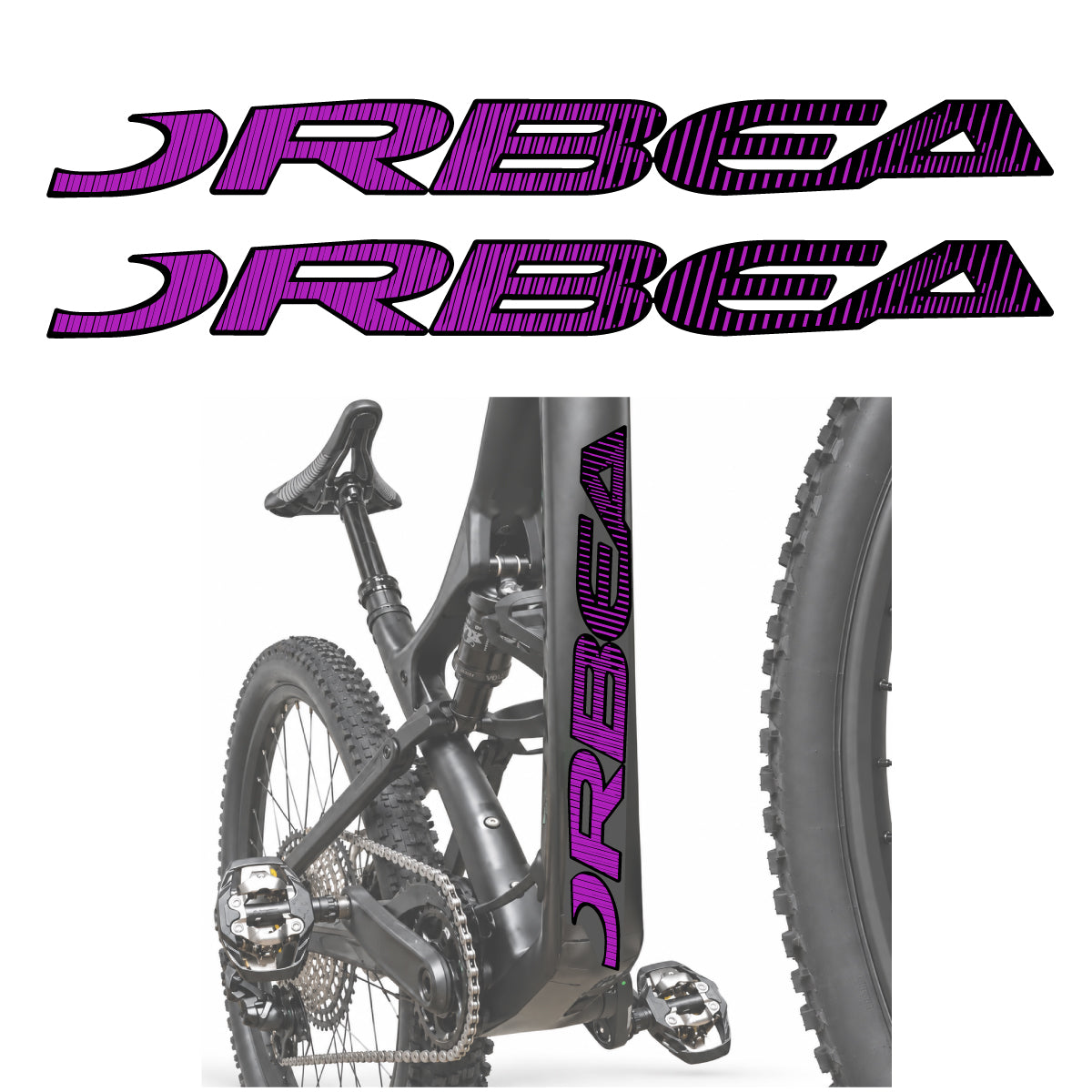 Stickers compatibles Orbea Oiz 2020 pour lettrage du tube diagonal – autocollants vinyle - Rose Violet