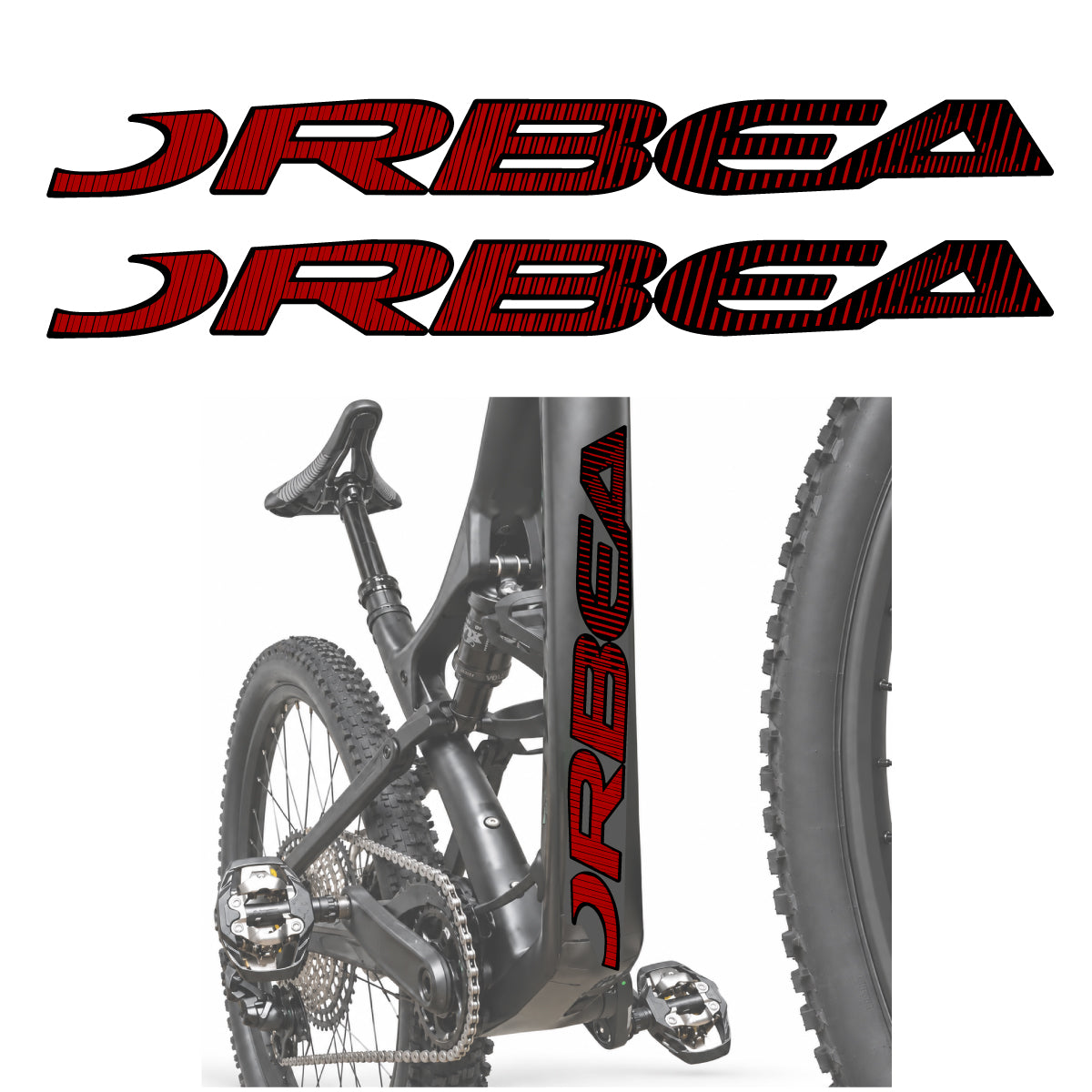 Stickers compatibles Orbea Oiz 2020 pour lettrage du tube diagonal – autocollants vinyle - Rouge Foncé