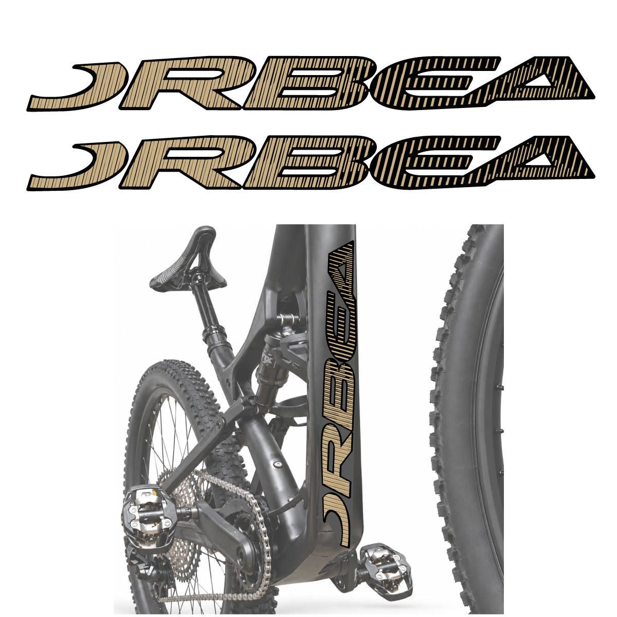 Stickers compatibles Orbea Oiz 2020 pour lettrage du tube diagonal – autocollants vinyle - Sable