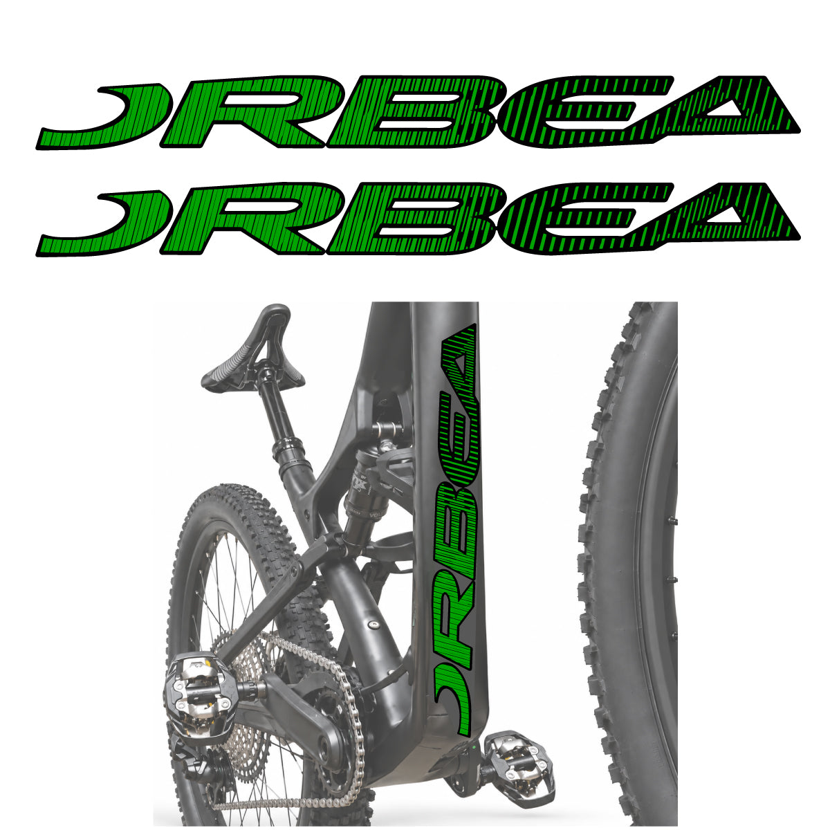 Stickers compatibles Orbea Oiz 2020 pour lettrage du tube diagonal – autocollants vinyle - Vert
