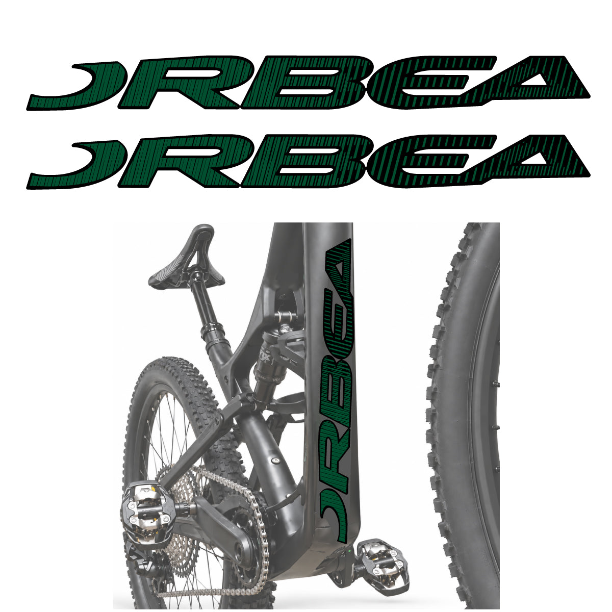 Stickers compatibles Orbea Oiz 2020 pour lettrage du tube diagonal – autocollants vinyle - Vert Foncé