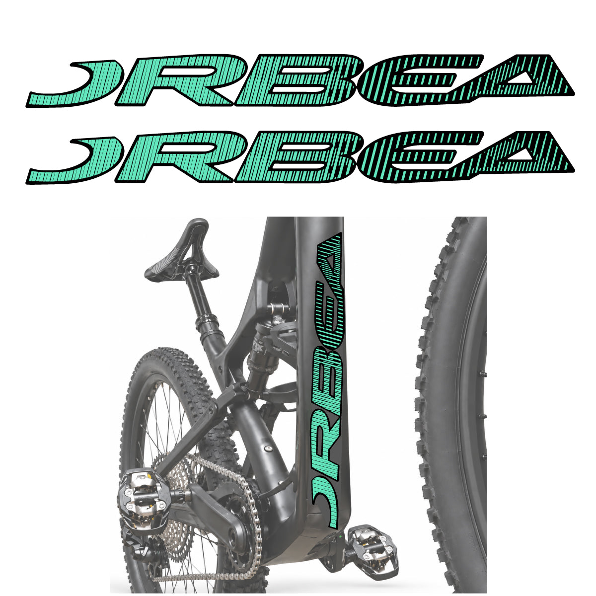 Stickers compatibles Orbea Oiz 2020 pour lettrage du tube diagonal – autocollants vinyle - Vert Menthe