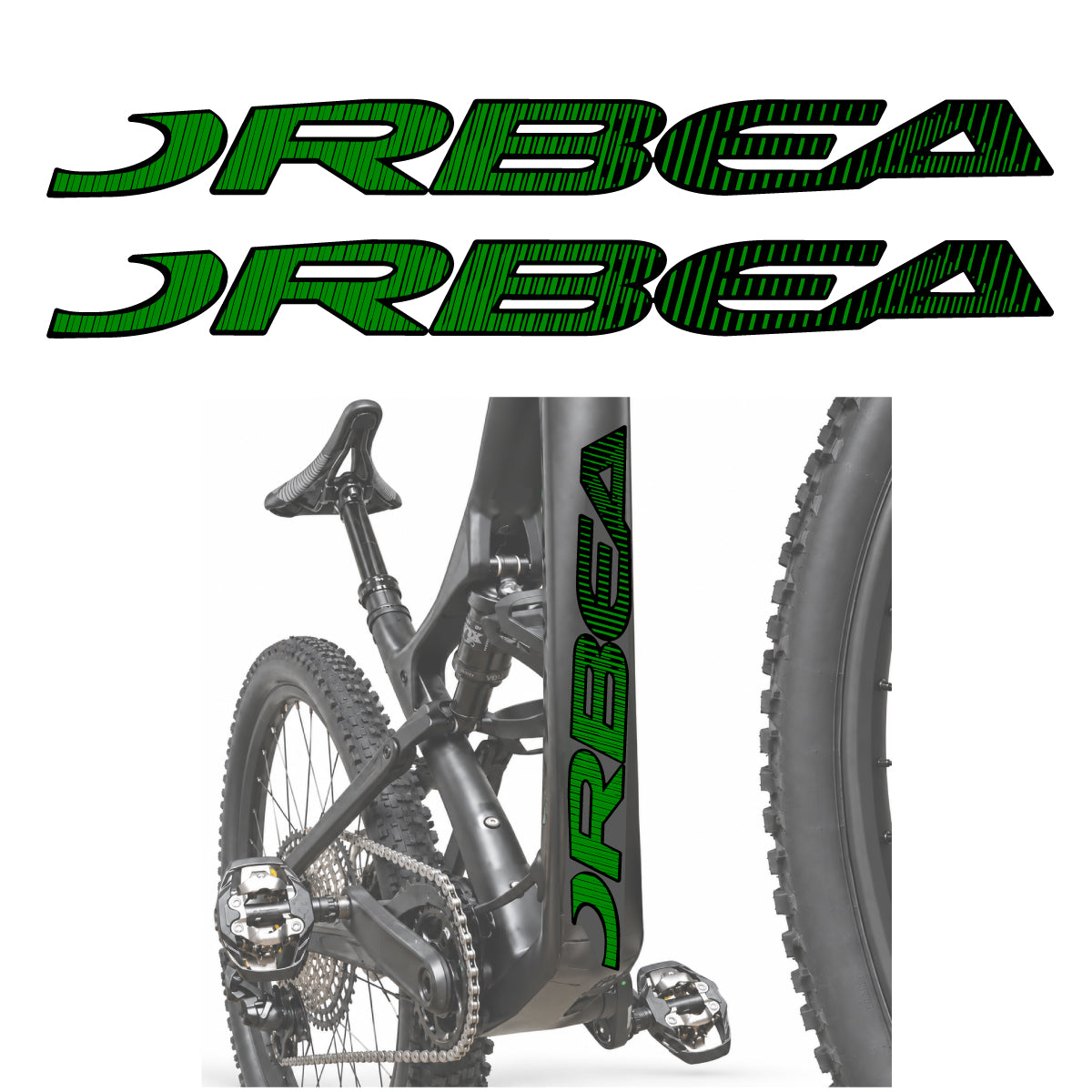 Stickers compatibles Orbea Oiz 2020 pour lettrage du tube diagonal – autocollants vinyle - Vert Moyen