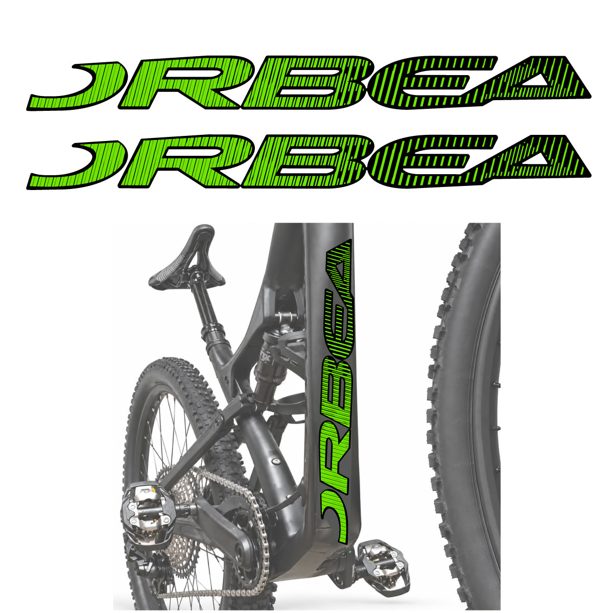 Stickers compatibles Orbea Oiz 2020 pour lettrage du tube diagonal – autocollants vinyle - Vert Pistache