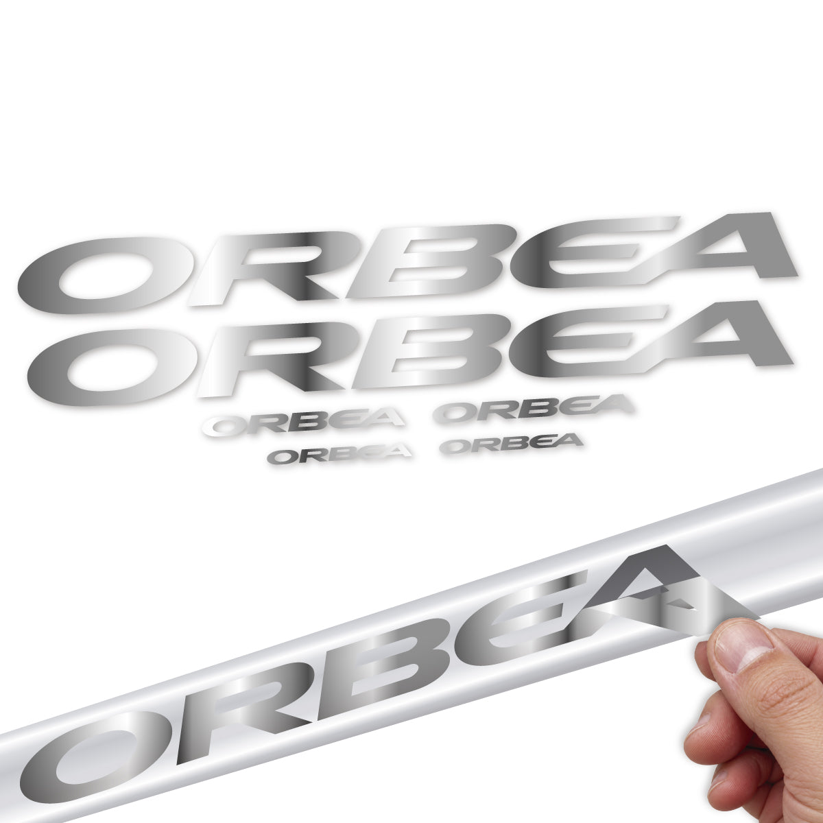 Stickers compatibles Orbea Alma 2022-2027 pour cadre – autocollants vinyle - Argent Chromé