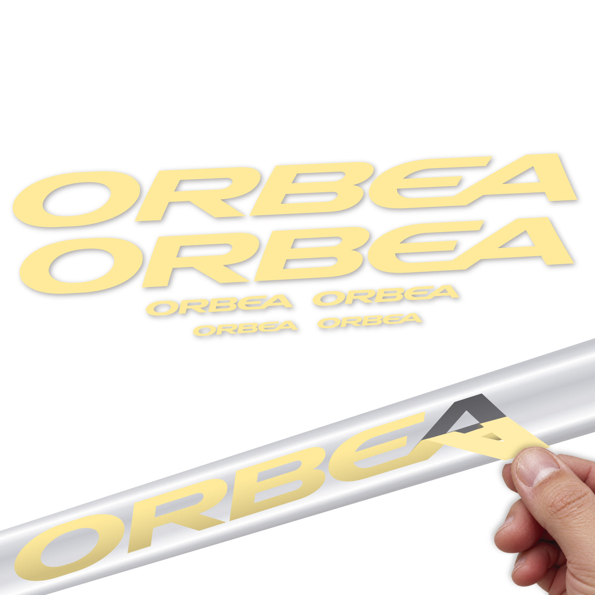 Stickers compatibles Orbea Alma 2022-2027 pour cadre – autocollants vinyle - Crème