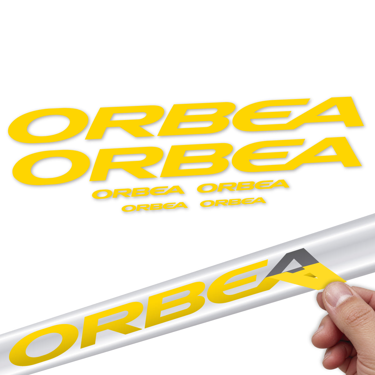 Stickers compatibles Orbea Terra Race 2022-2027 pour cadre – autocollants vinyle - Jaune Banane