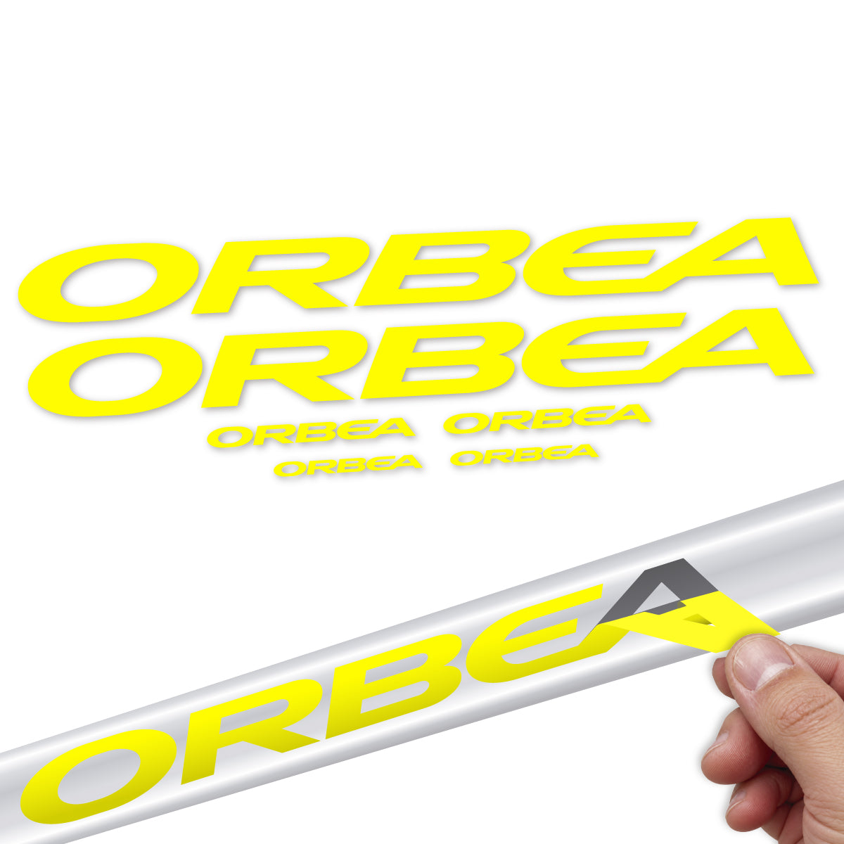 Stickers compatibles Orbea Oiz 2022-2027 pour cadre – autocollants vinyle - Jaune Citron