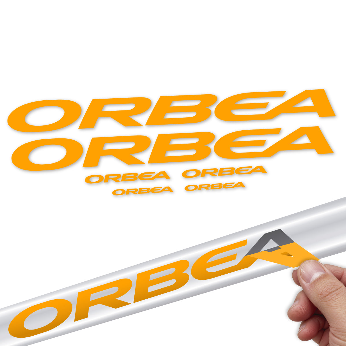 Stickers compatibles Orbea Oiz 2022-2027 pour cadre – autocollants vinyle - Jaune Orangé