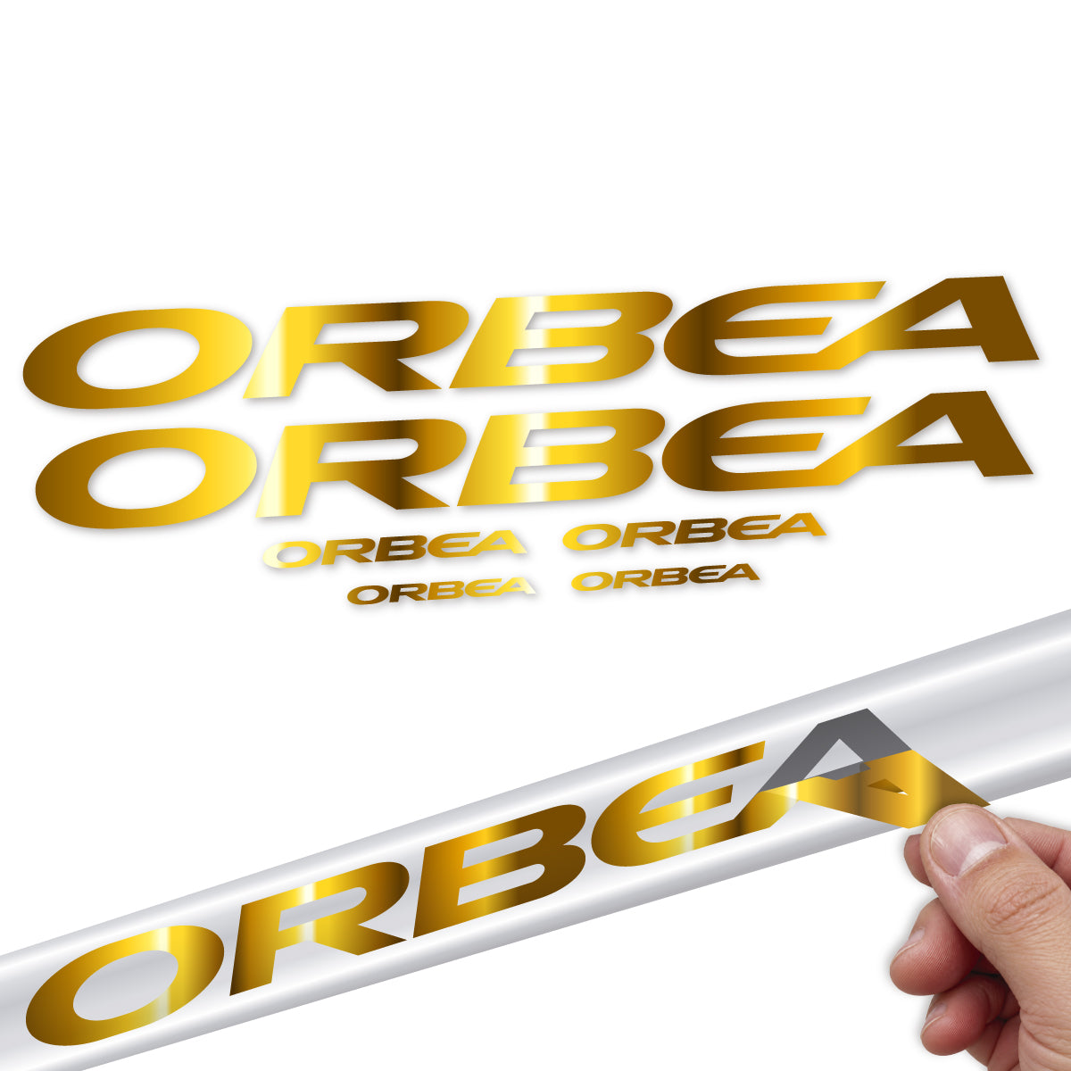 Stickers compatibles Orbea Orca 2022-2027 pour cadre – autocollants vinyle - Or Chromé