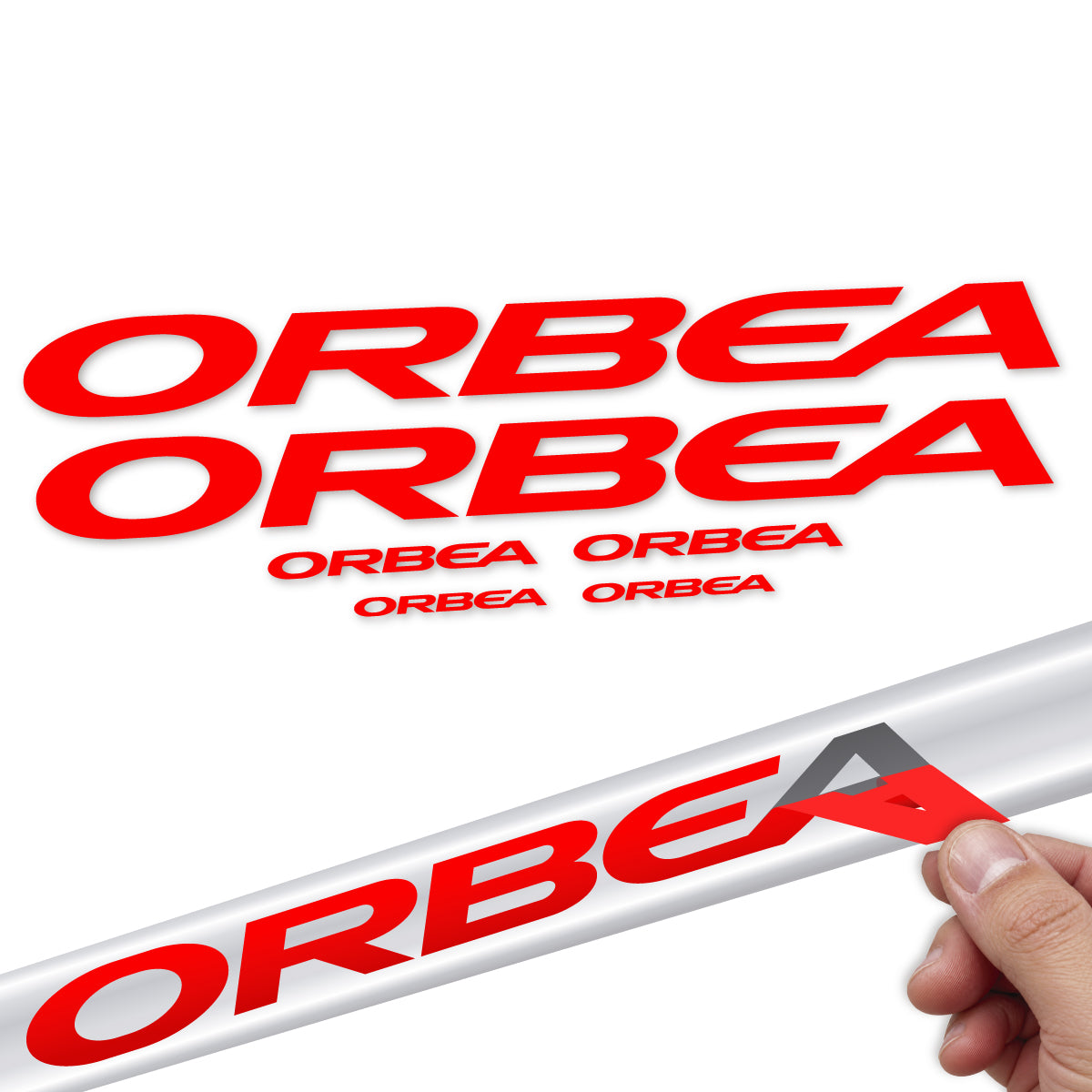Stickers compatibles Orbea Terra Race 2022-2027 pour cadre – autocollants vinyle - Rouge Orangé