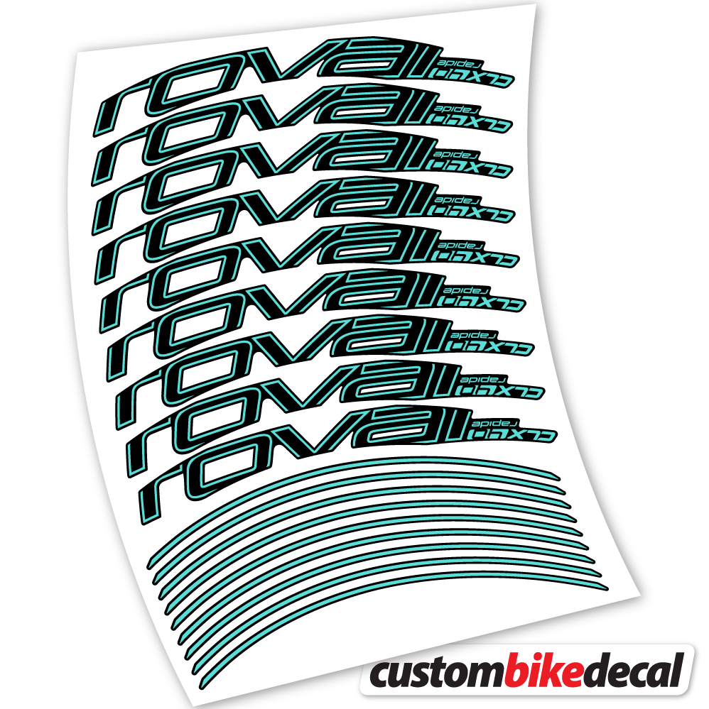 Blue Green decal for Roval Rapide CLX40 Track brake road wheel 40mm – bike sticker vinyl