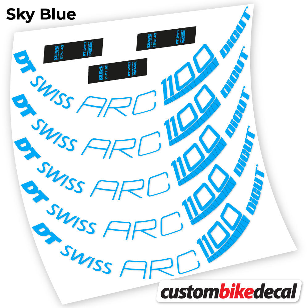 Sky Blue decal for DT Swiss ARC 1100 Dicut 80 road wheel 80mm – bike sticker vinyl