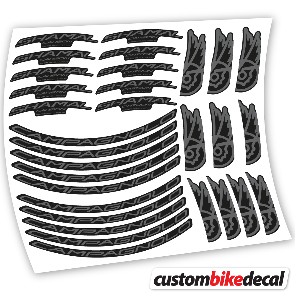 Trafc Grey decal for Campagnolo Shamal C21 Carbon 35+40mm road wheel – bike sticker vinyl