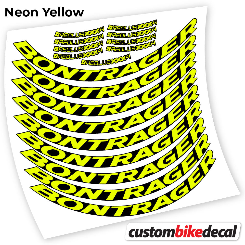 Neon Yellow decal for Bontrager Aeolus XXX4 Disc road wheel 45mm – bike sticker vinyl