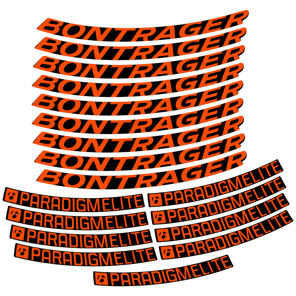 Stickers Bontrager Paradigm Elite TLR 2019 compatibles Autocollants roues Route