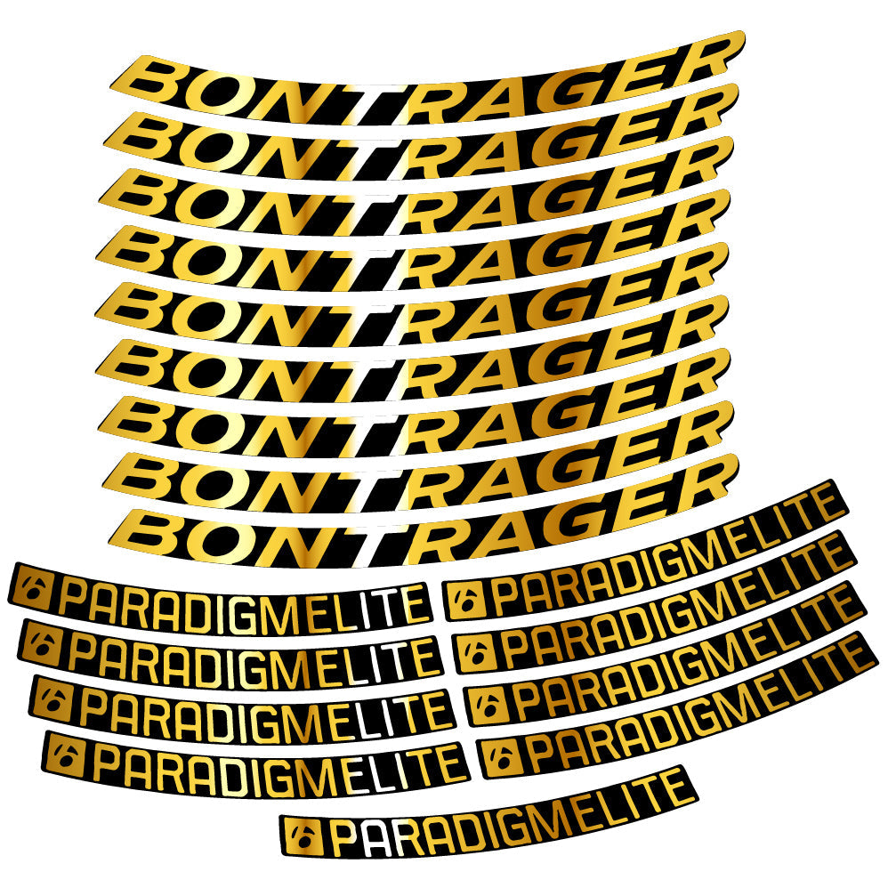 Stickers Bontrager Paradigm Elite TLR 2019 compatibles Autocollants roues Route