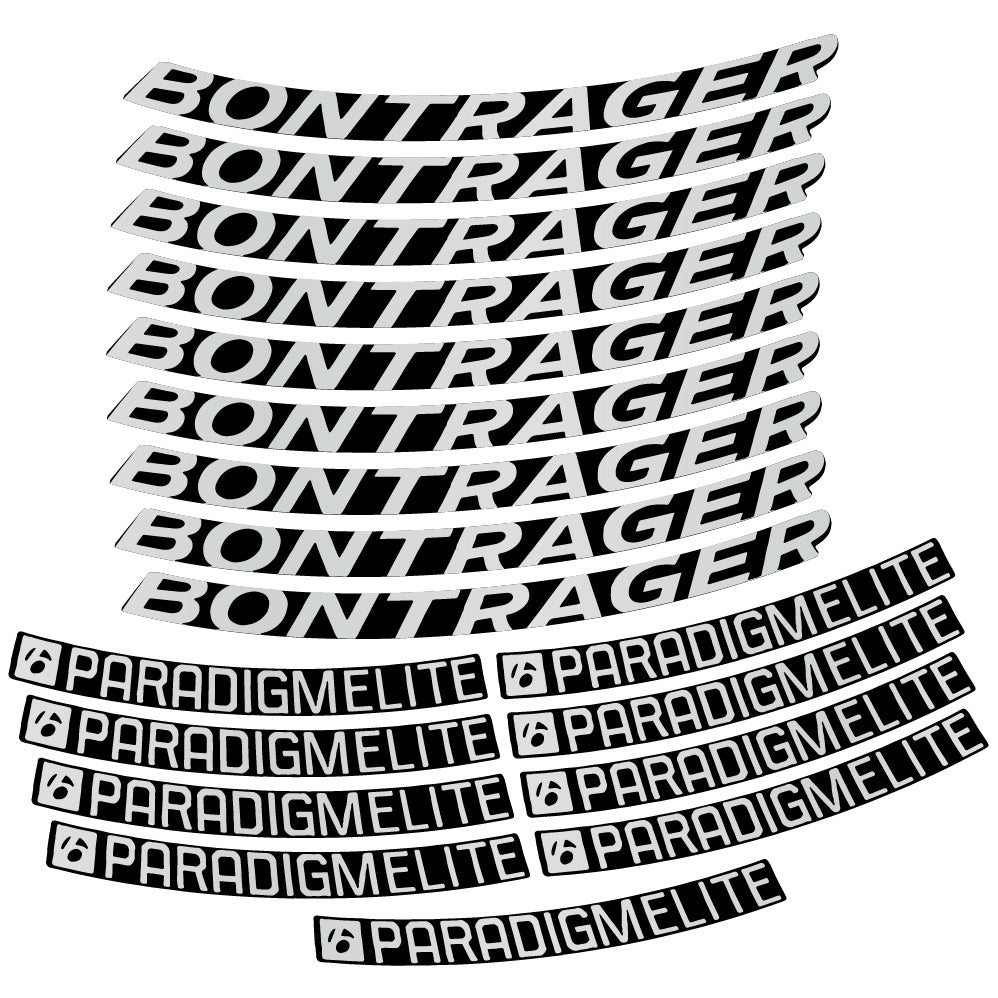 Stickers Bontrager Paradigm Elite TLR 2019 compatibles Autocollants roues Route