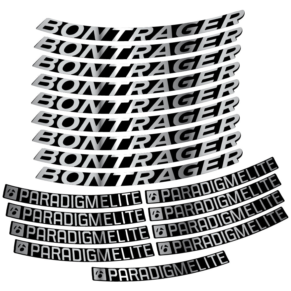 Stickers Bontrager Paradigm Elite TLR 2019 compatibles Autocollants roues Route