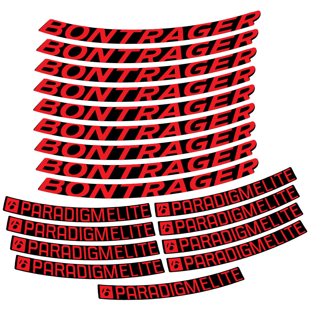 Stickers Bontrager Paradigm Elite TLR 2019 compatibles Autocollants roues Route
