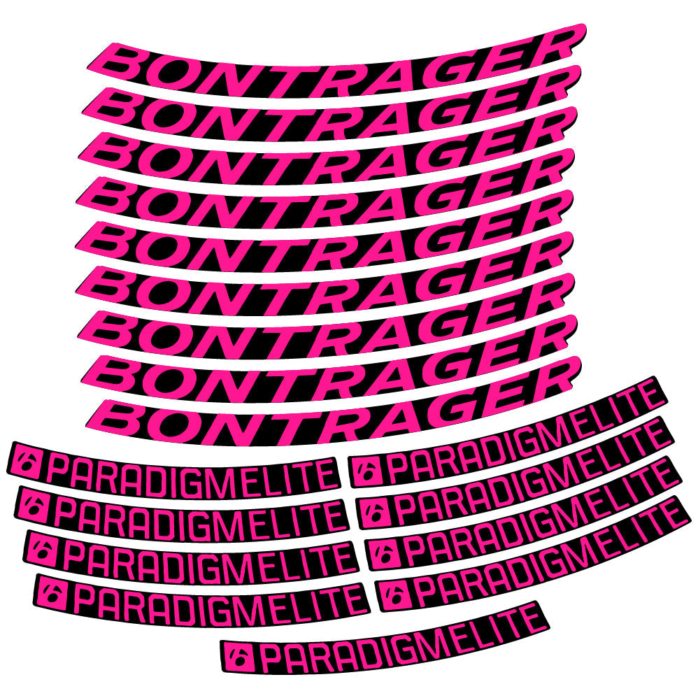 Stickers Bontrager Paradigm Elite TLR 2019 compatibles Autocollants roues Route