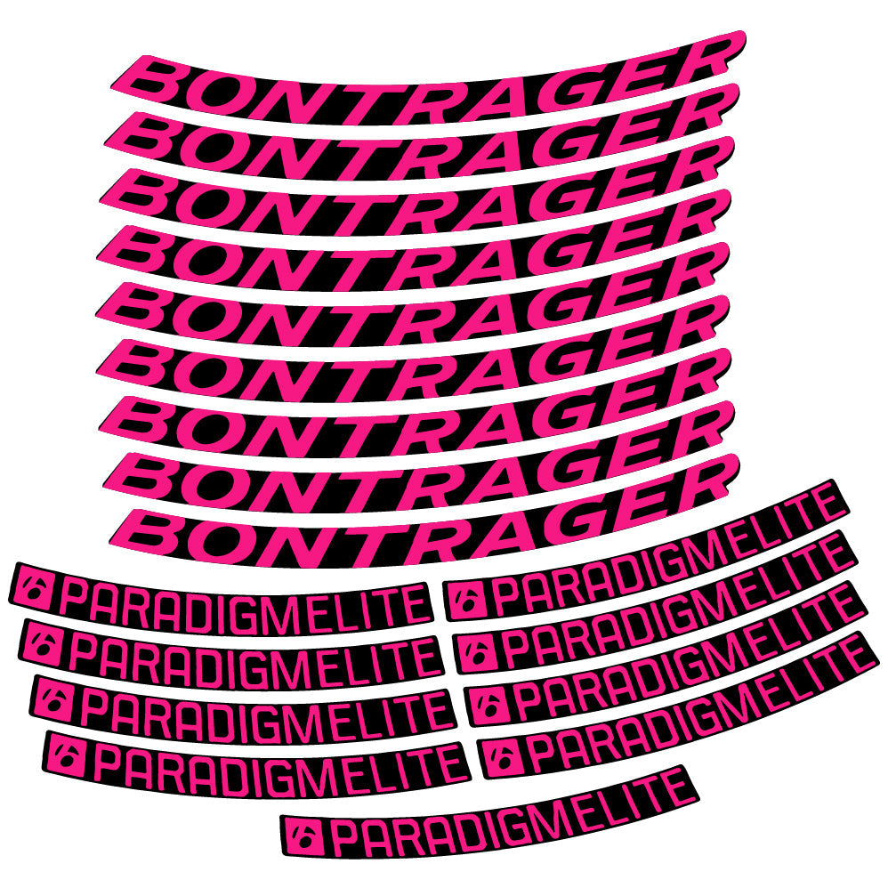 Stickers Bontrager Paradigm Elite TLR 2019 compatibles Autocollants roues Route