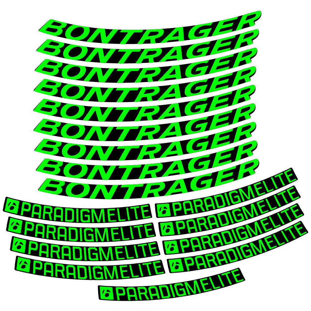 Stickers Bontrager Paradigm Elite TLR 2019 compatibles Autocollants roues Route