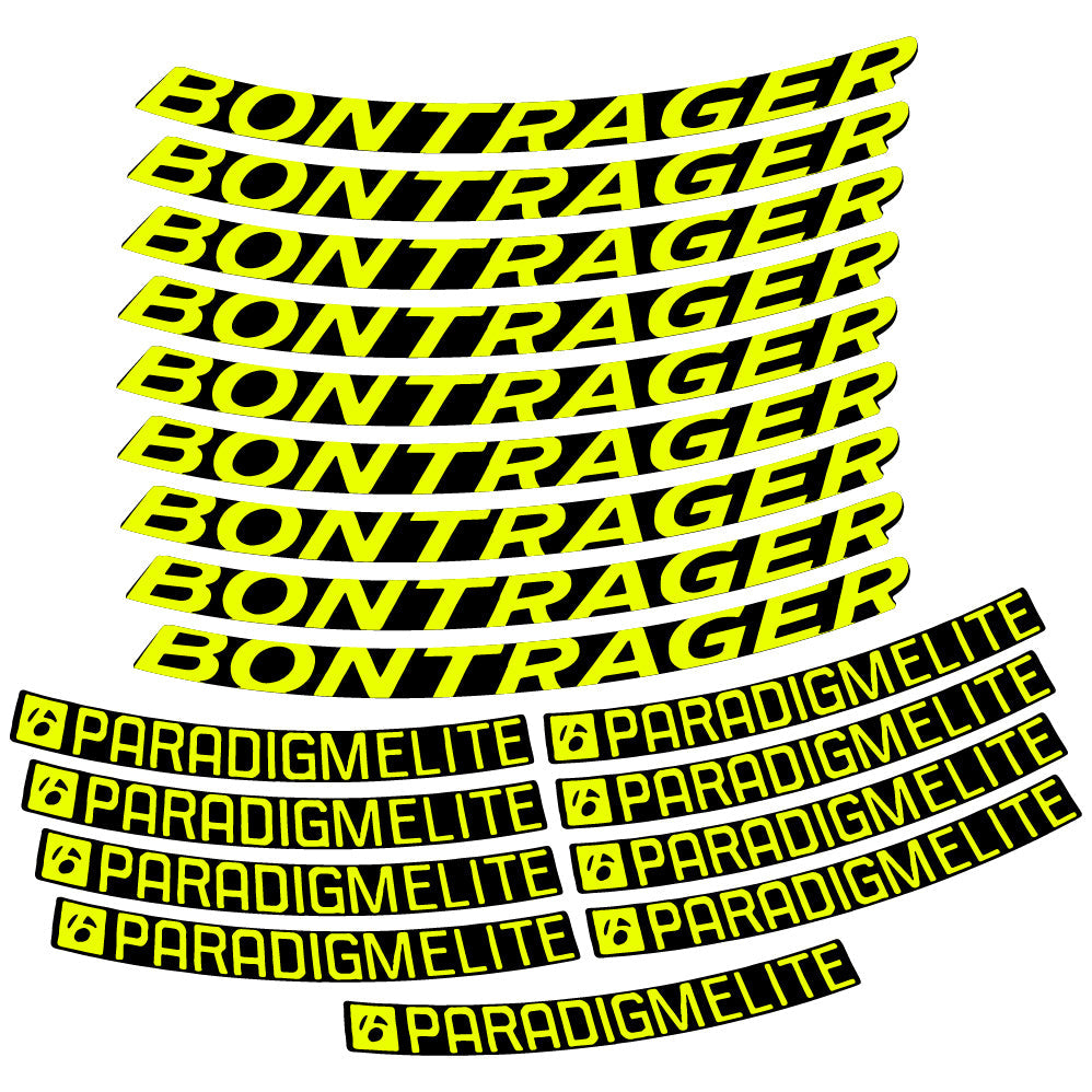 Stickers Bontrager Paradigm Elite TLR 2019 compatibles Autocollants roues Route