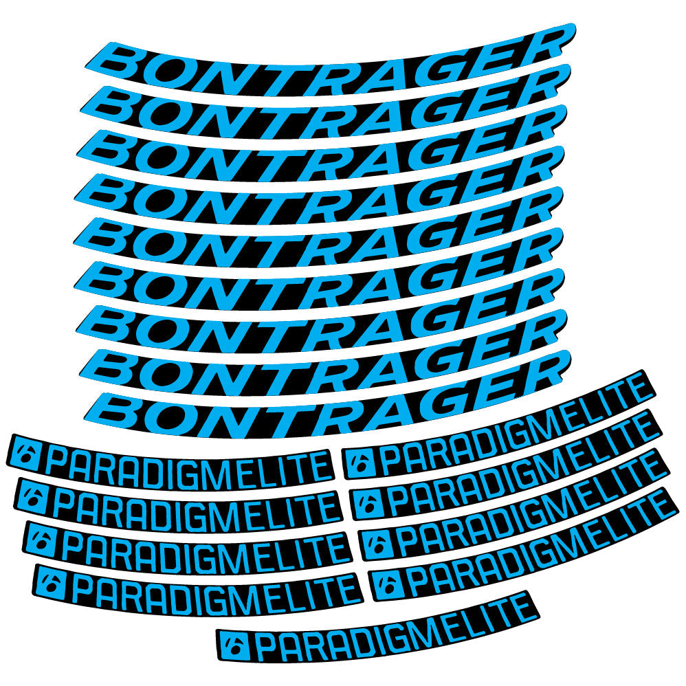 Stickers Bontrager Paradigm Elite TLR 2019 compatibles Autocollants roues Route