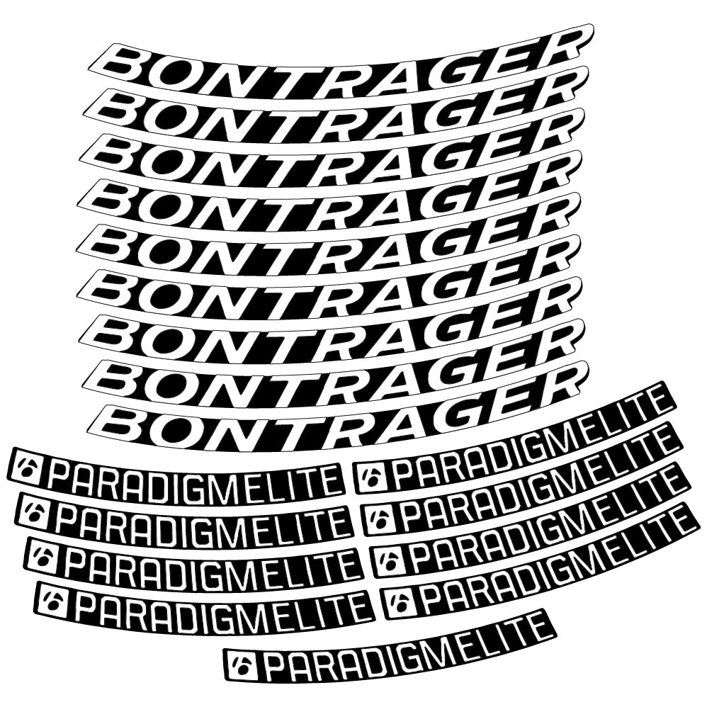 Stickers Bontrager Paradigm Elite TLR 2019 compatibles Autocollants roues Route