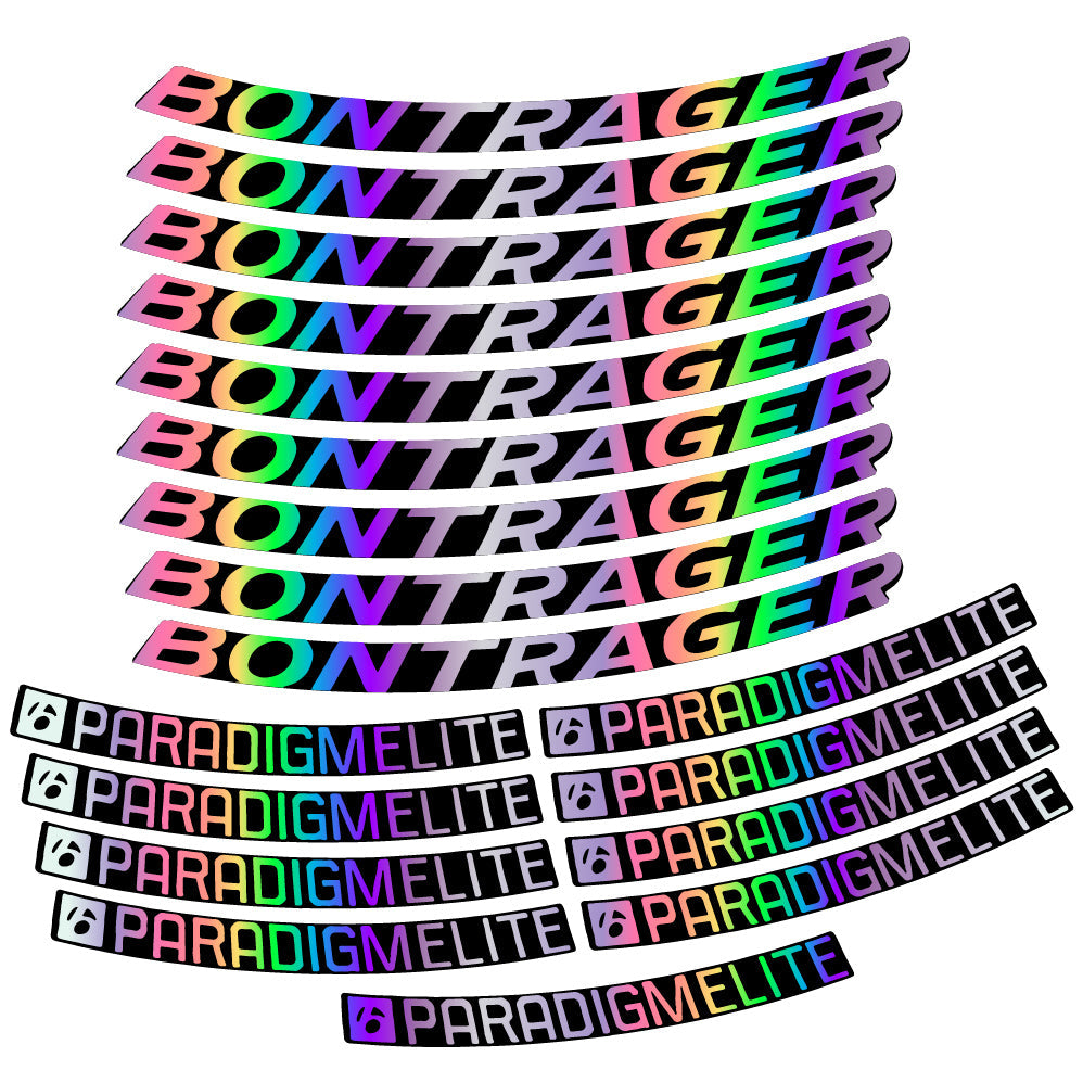 Stickers Bontrager Paradigm Elite TLR 2019 compatibles Autocollants roues Route
