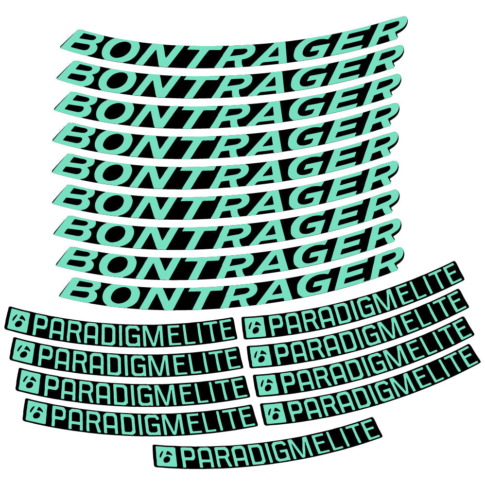 Stickers Bontrager Paradigm Elite TLR 2019 compatibles Autocollants roues Route
