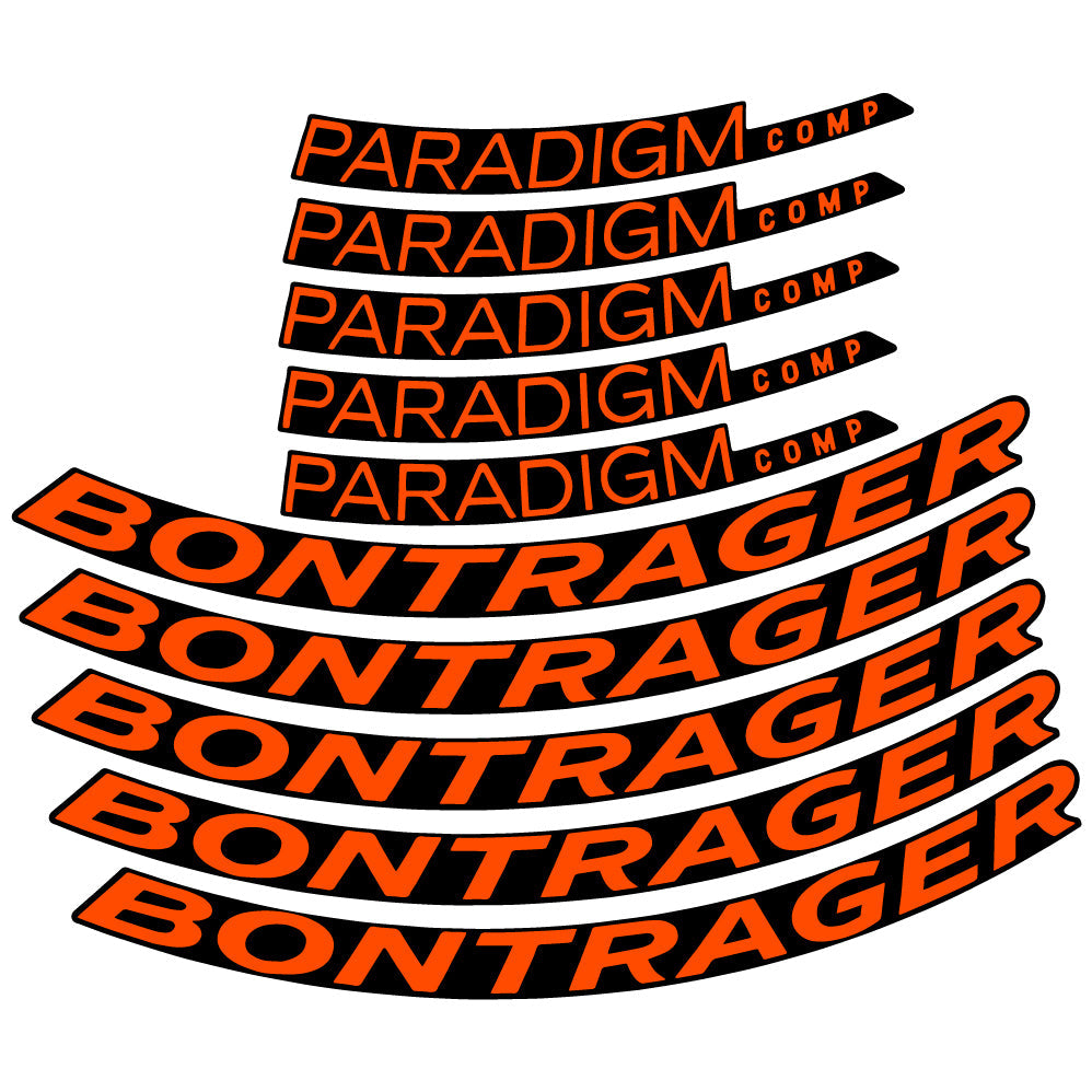 Stickers Bontrager Paradigm Comp TLR Disc 2022 compatibles Autocollants roues Route