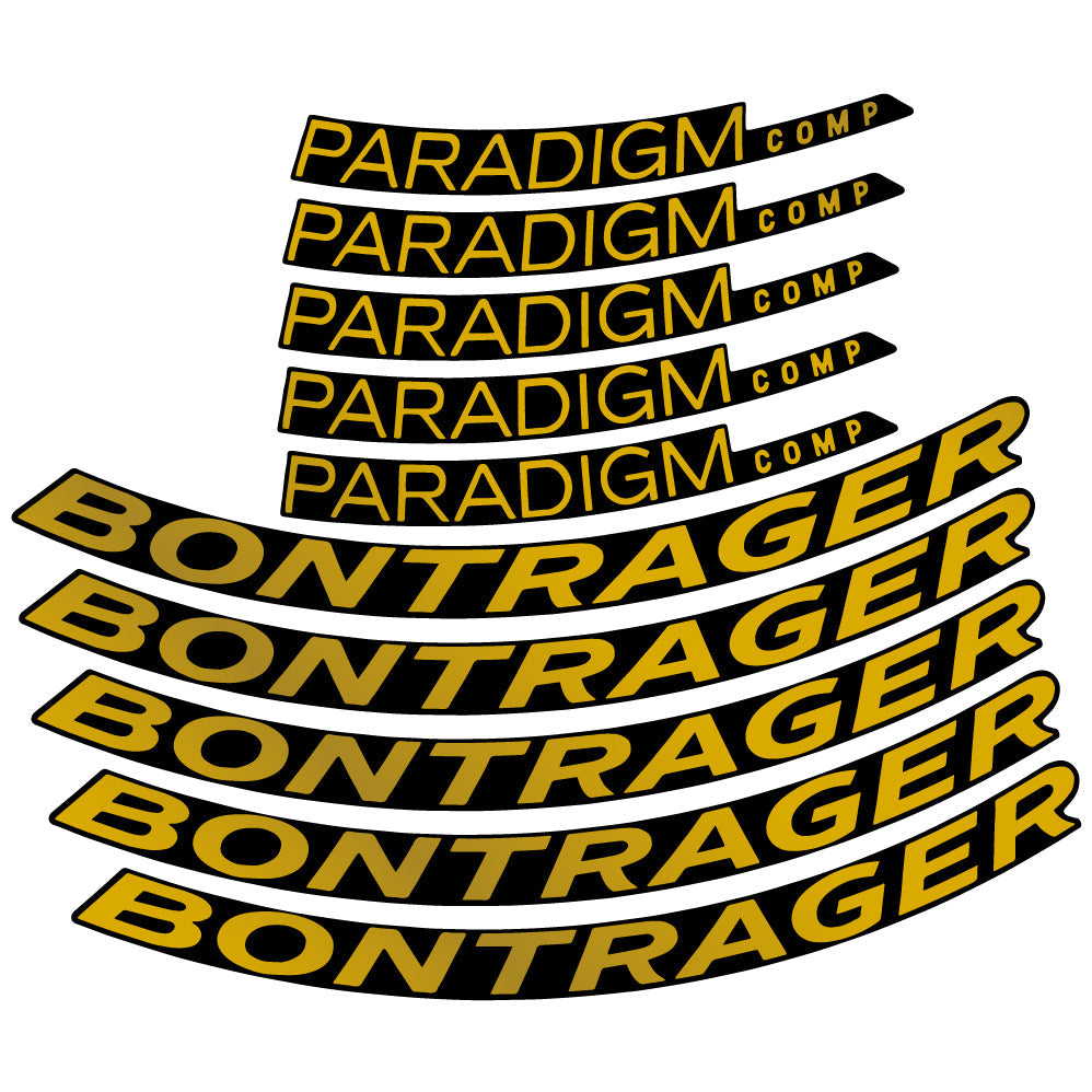 Stickers Bontrager Paradigm Comp TLR Disc 2022 compatibles Autocollants roues Route