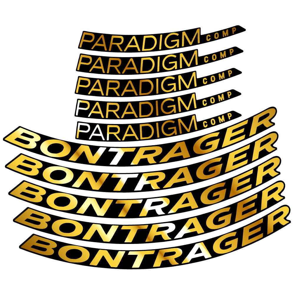 Stickers Bontrager Paradigm Comp TLR Disc 2022 compatibles Autocollants roues Route