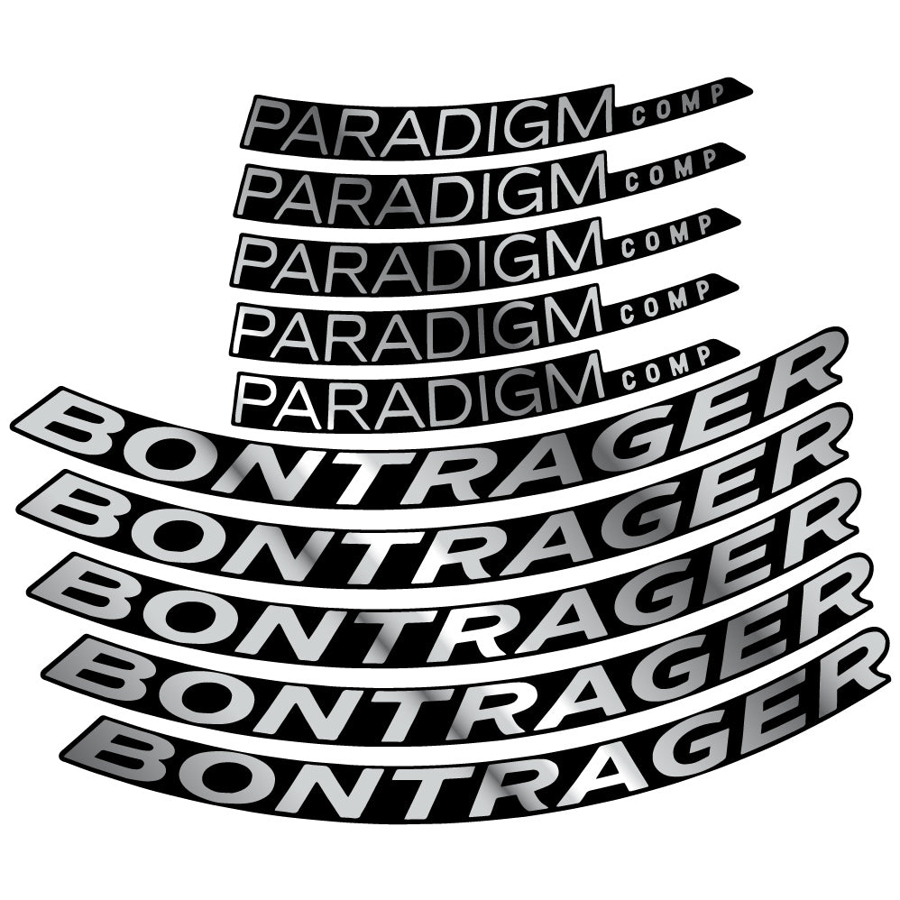 Stickers Bontrager Paradigm Comp TLR Disc 2022 compatibles Autocollants roues Route